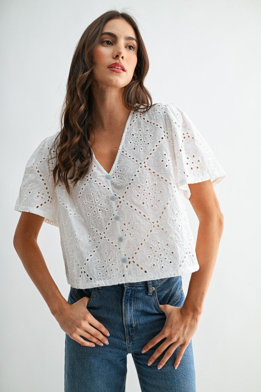Janey Eyelet Blouse