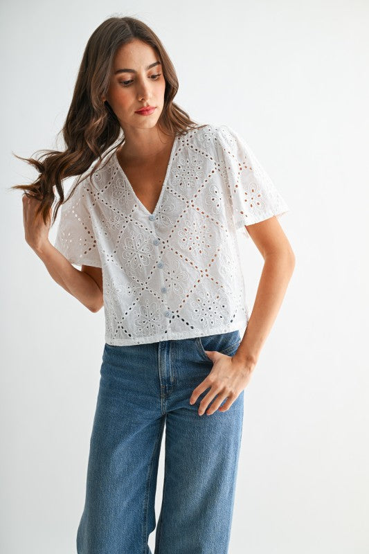 Janey Eyelet Blouse