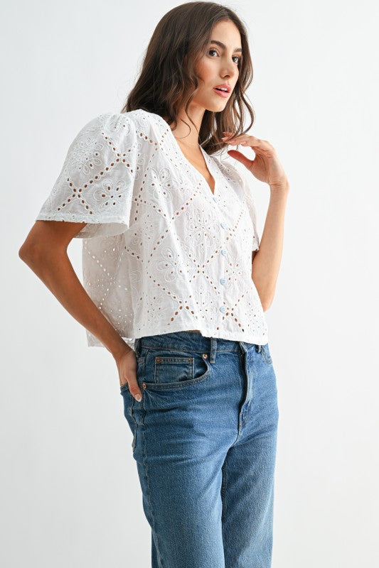 Janey Eyelet Blouse