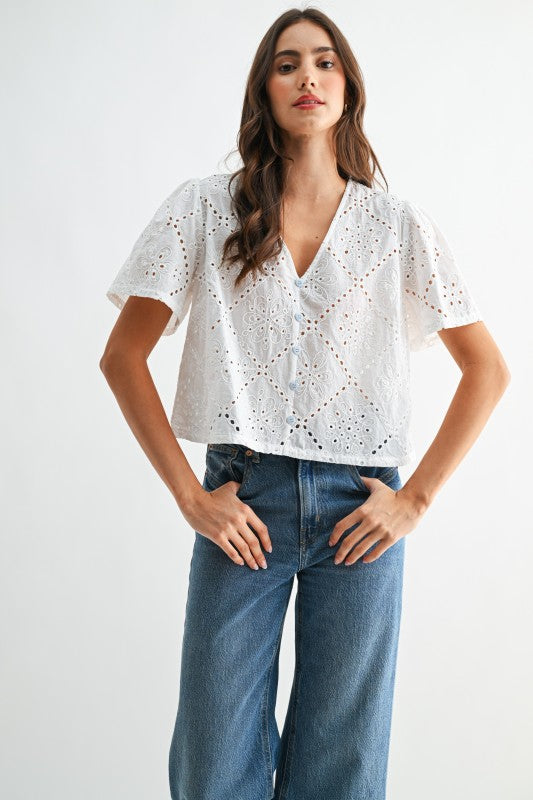 Janey Eyelet Blouse