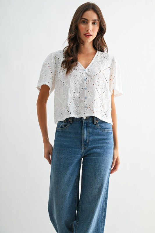 Janey Eyelet Blouse