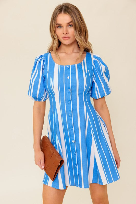 Karry Striped Mini Dress