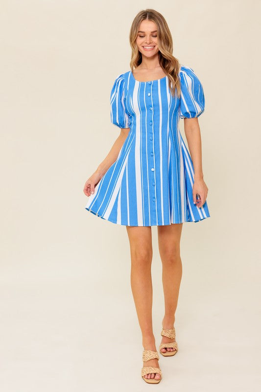 Karry Striped Mini Dress