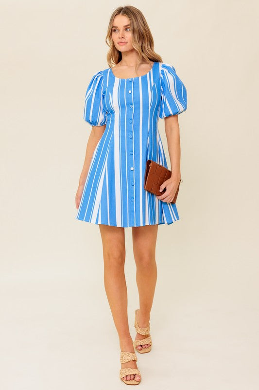 Karry Striped Mini Dress