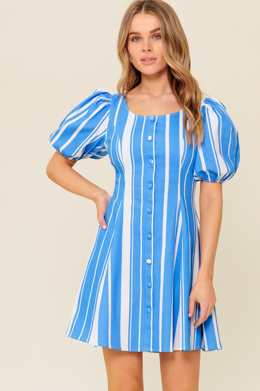 Karry Striped Mini Dress