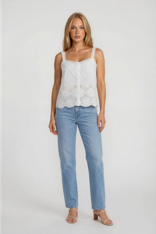 Lisa Lace Trim Scalloped Tank