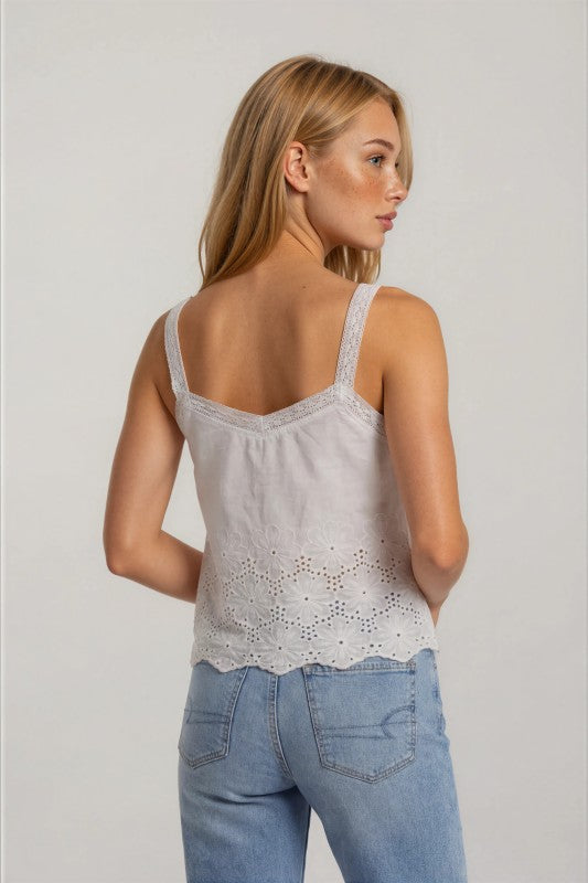 Lisa Lace Trim Scalloped Tank