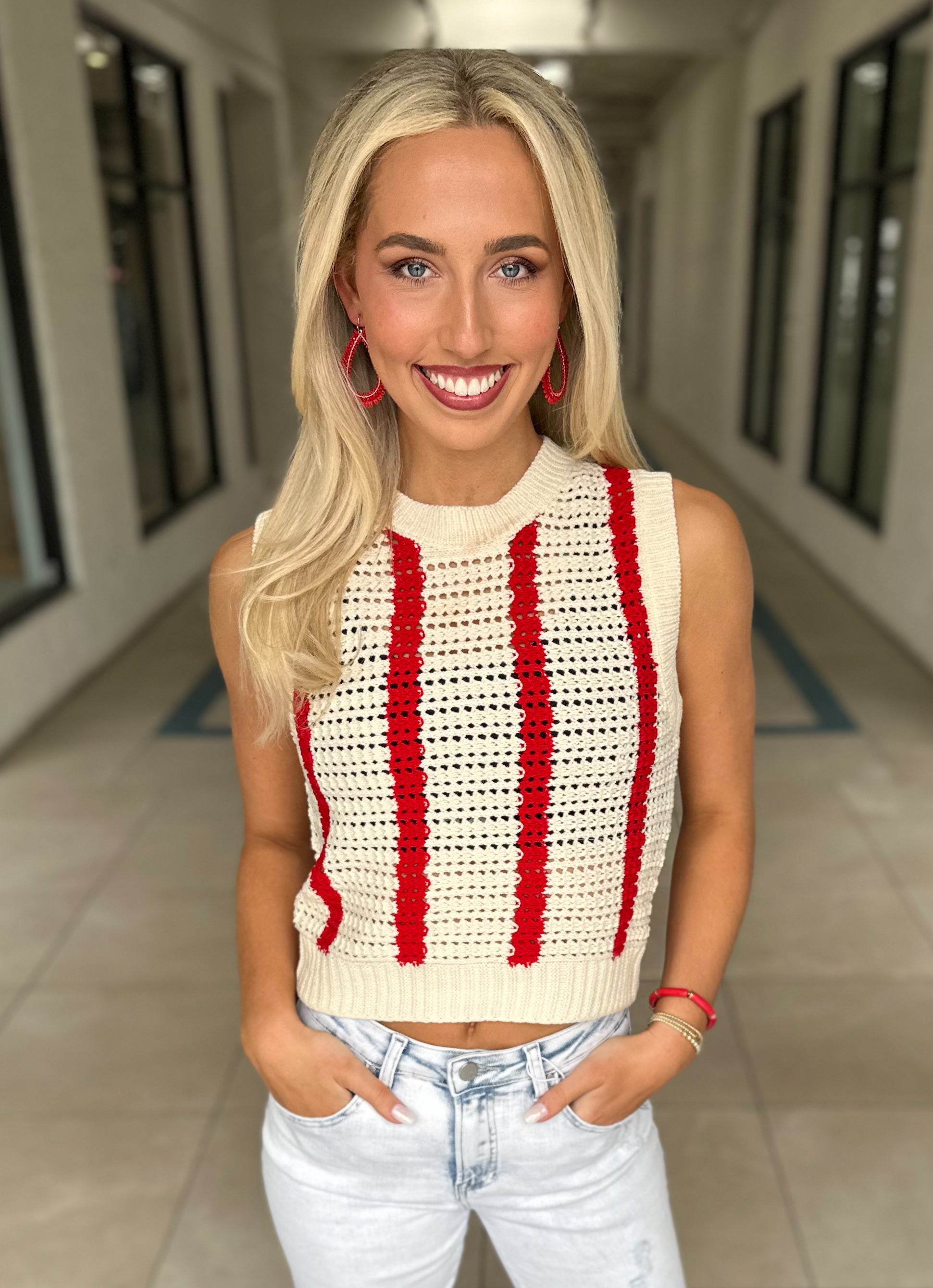 Luna Crochet Top (Red)