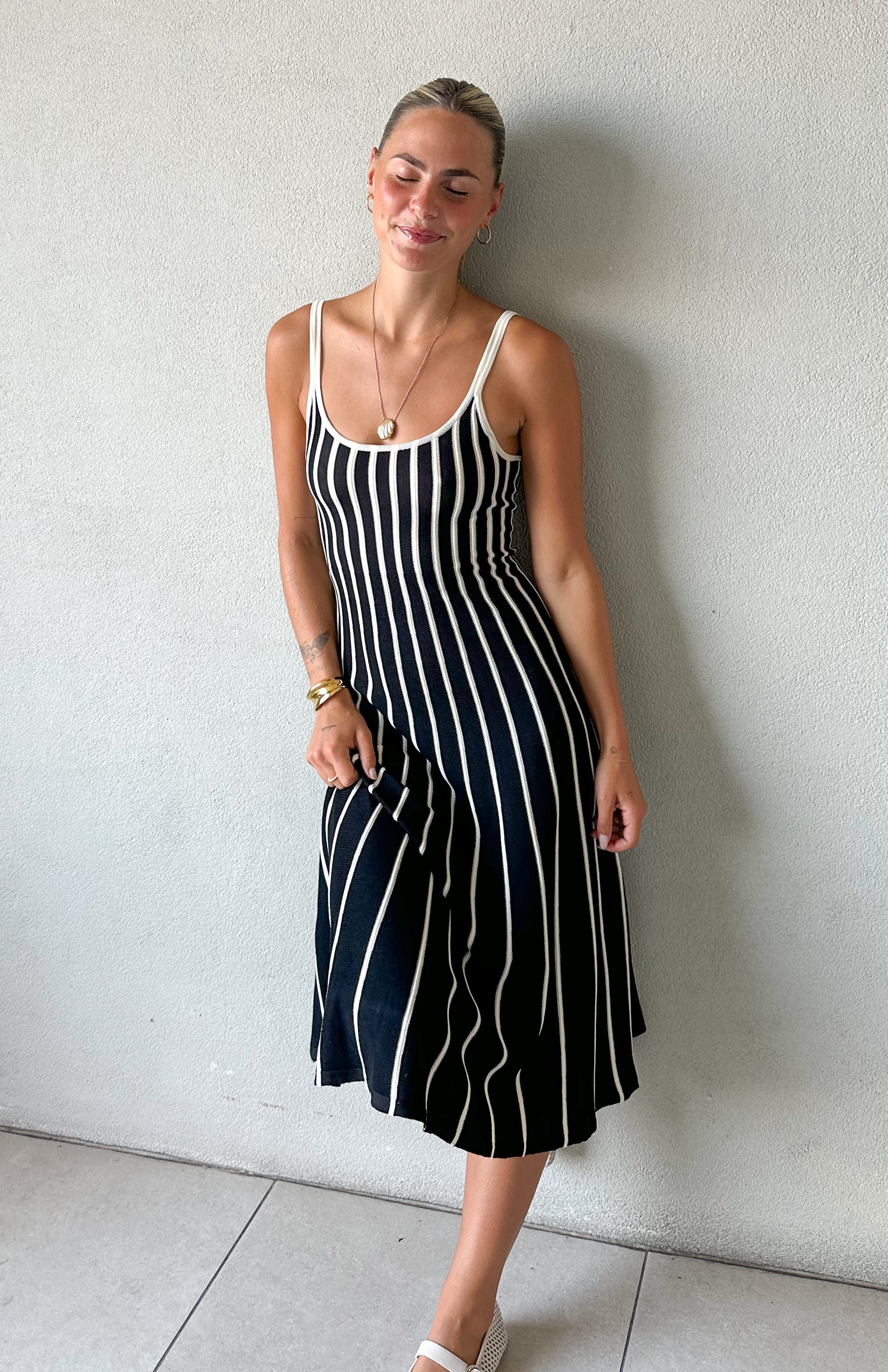 Erika Striped Midi Dress