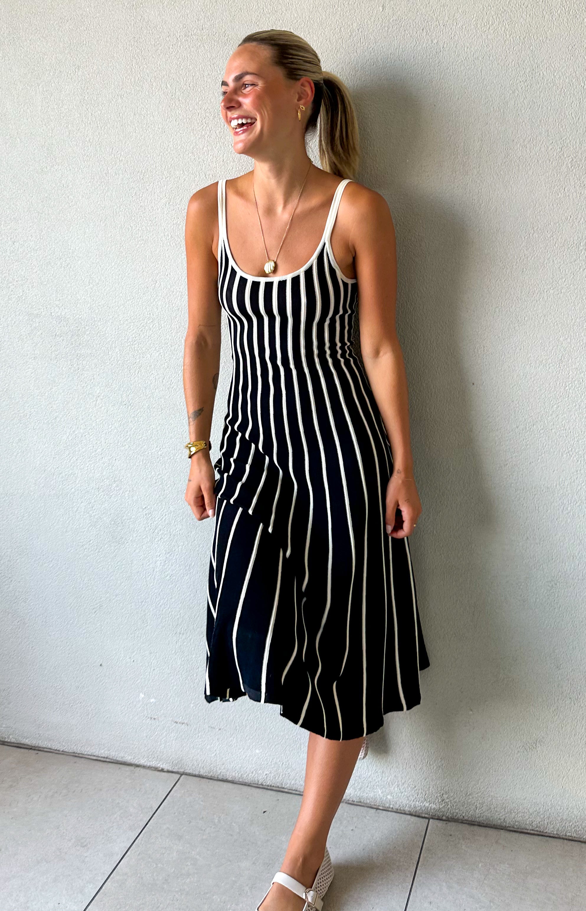 Erika Striped Midi Dress