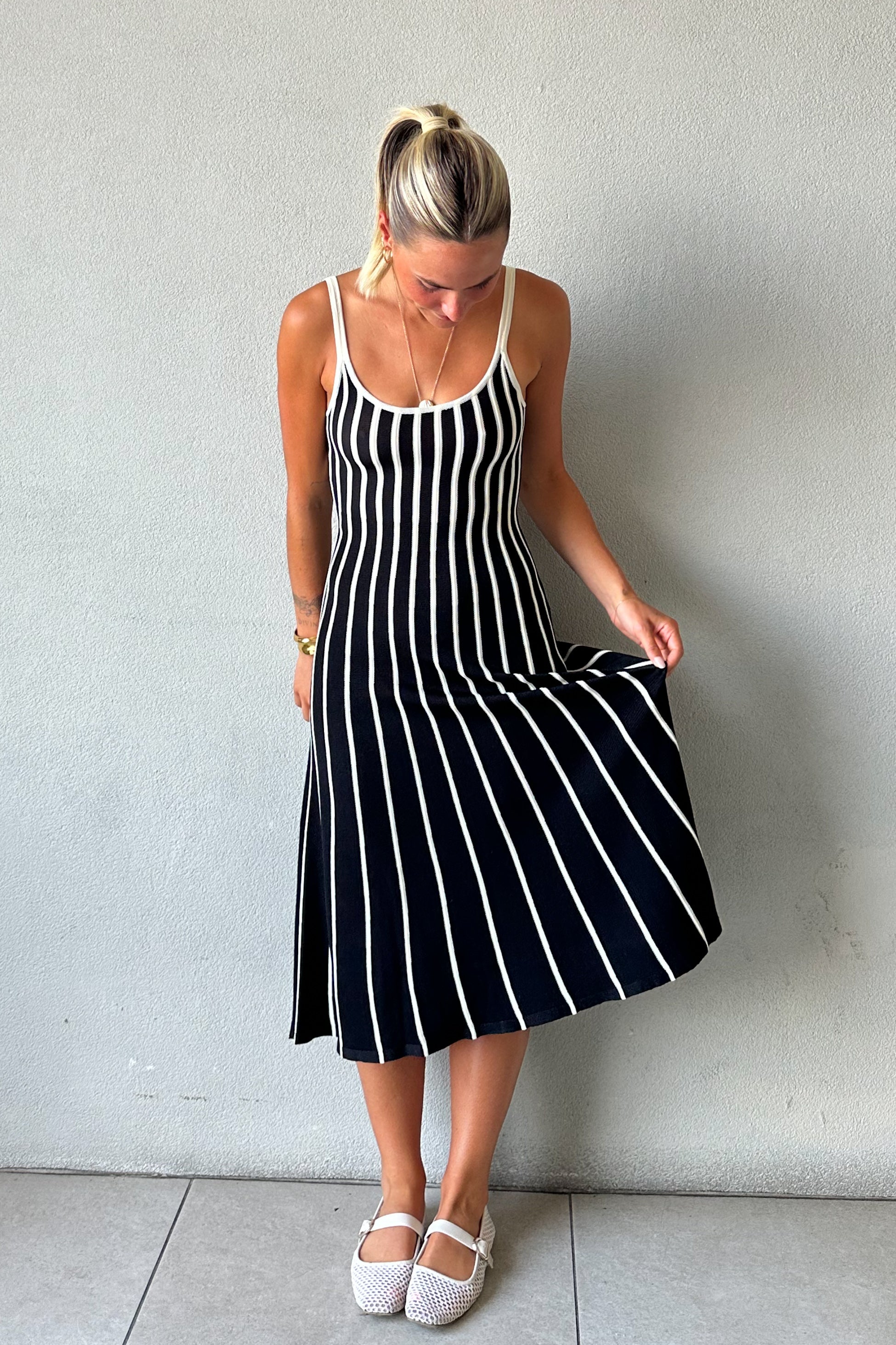 Erika Striped Midi Dress