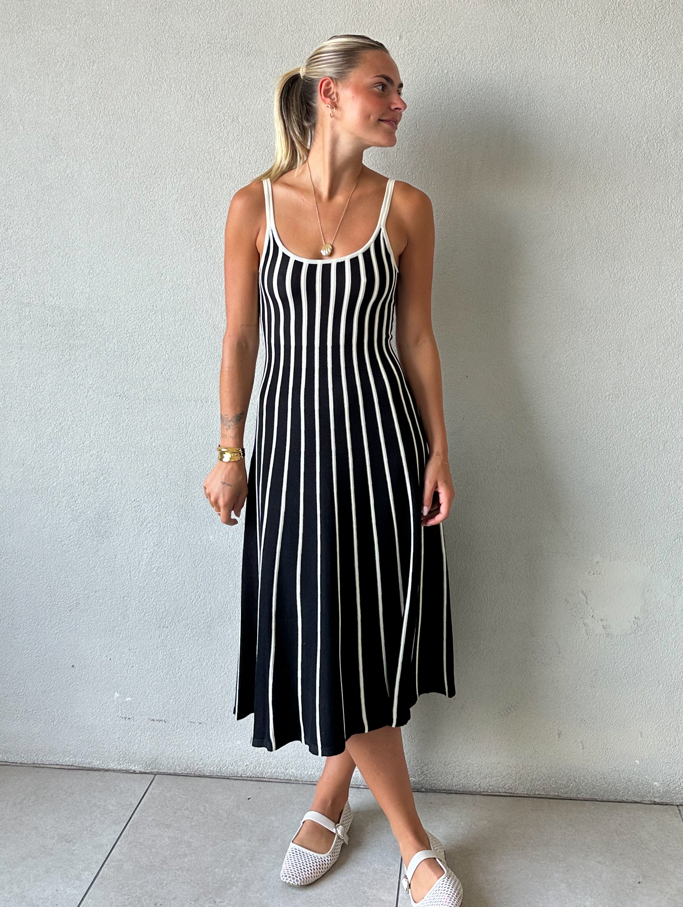 Erika Striped Midi Dress