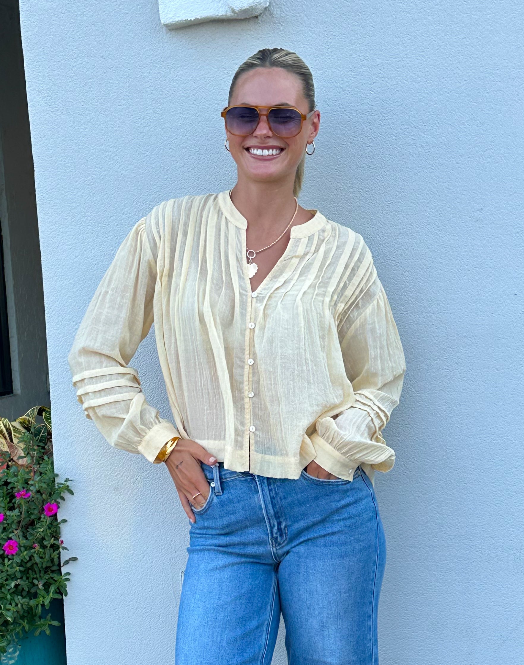 Hannah Pintuck Blouse