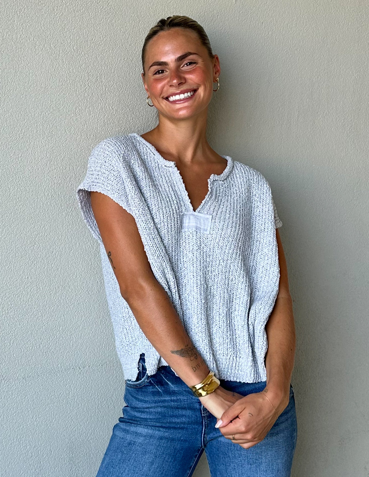 Silvana Sleeveless Sweater (Dusty Blue)