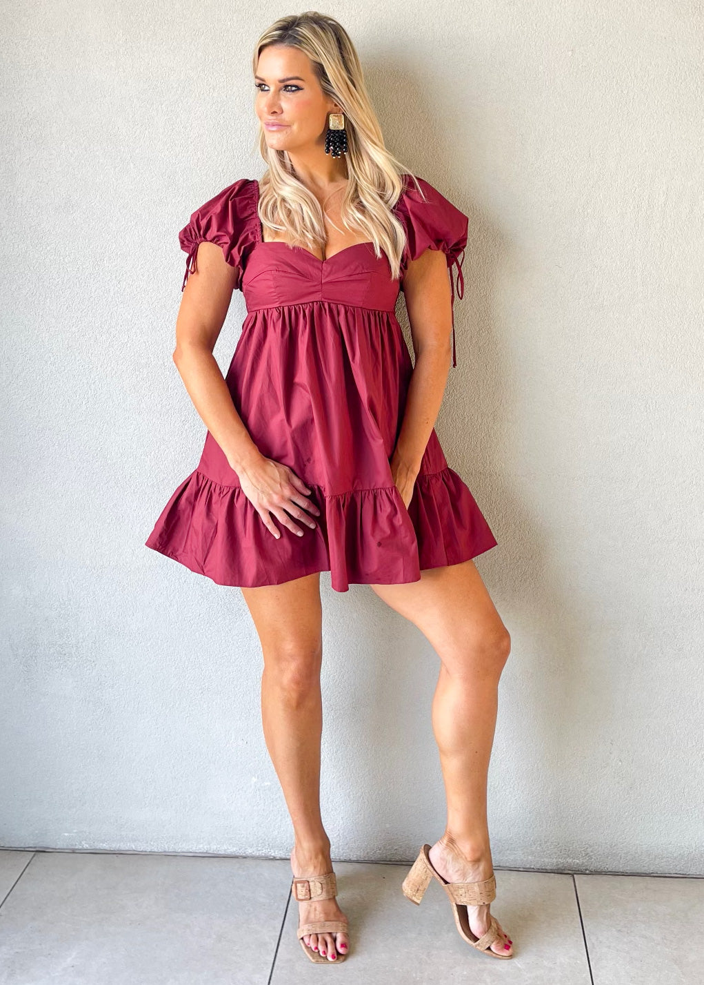 Lola Babydoll Dress (Berry)