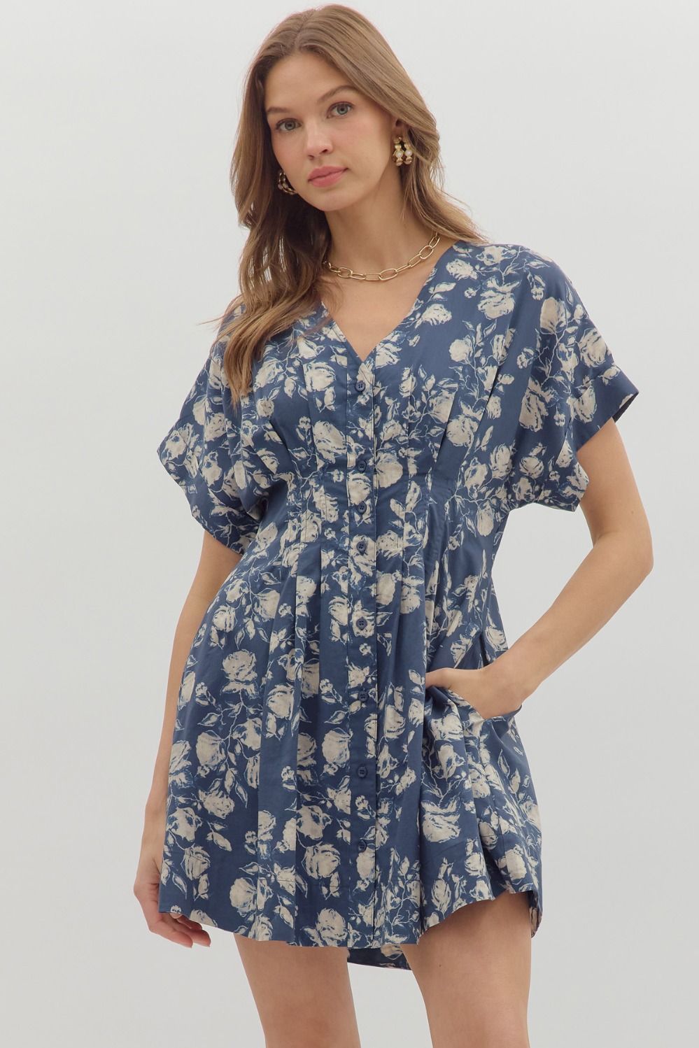 Gloryanna Button Down Floral Dress