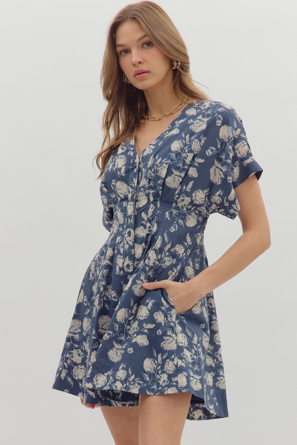 Gloryanna Button Down Floral Dress