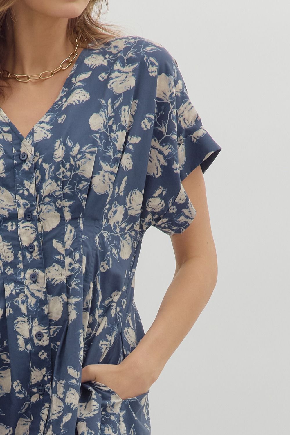 Gloryanna Button Down Floral Dress