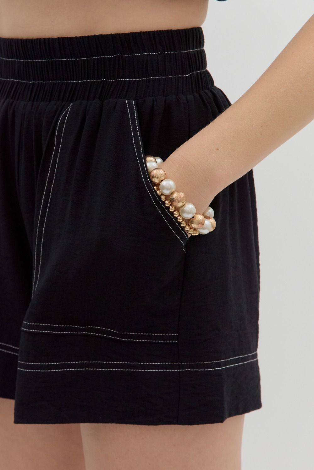 Maryam Contrast Stitch Shorts