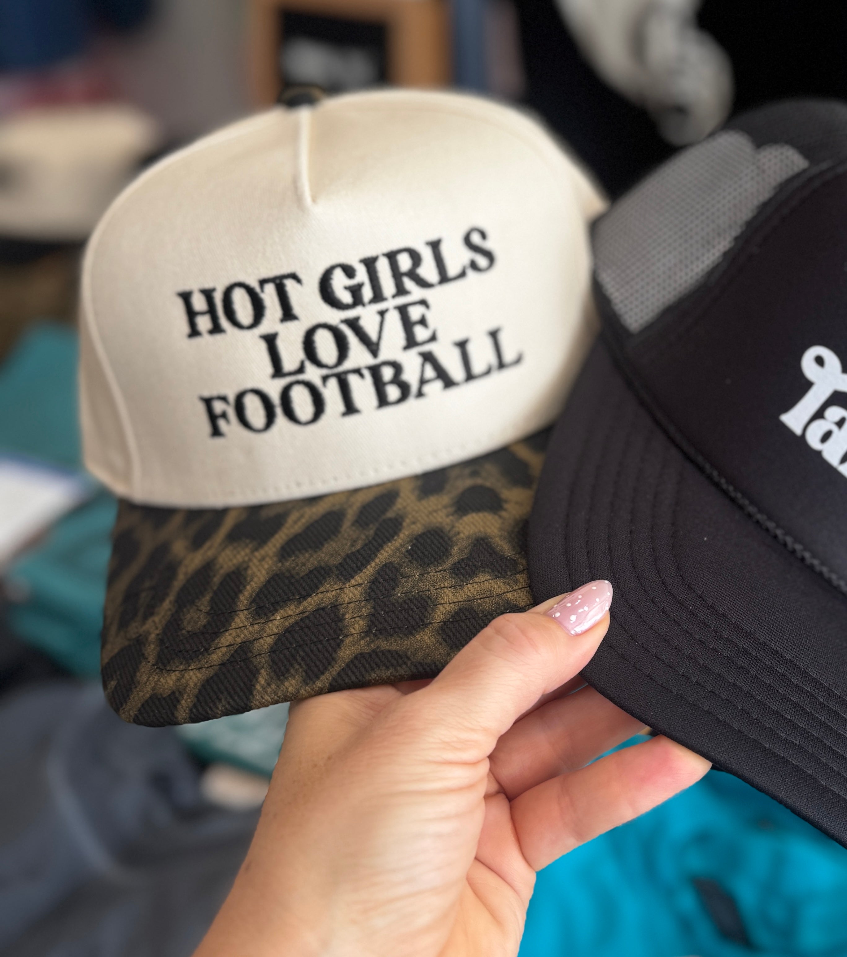 Hot Girls Love Football Hat (Leopard)