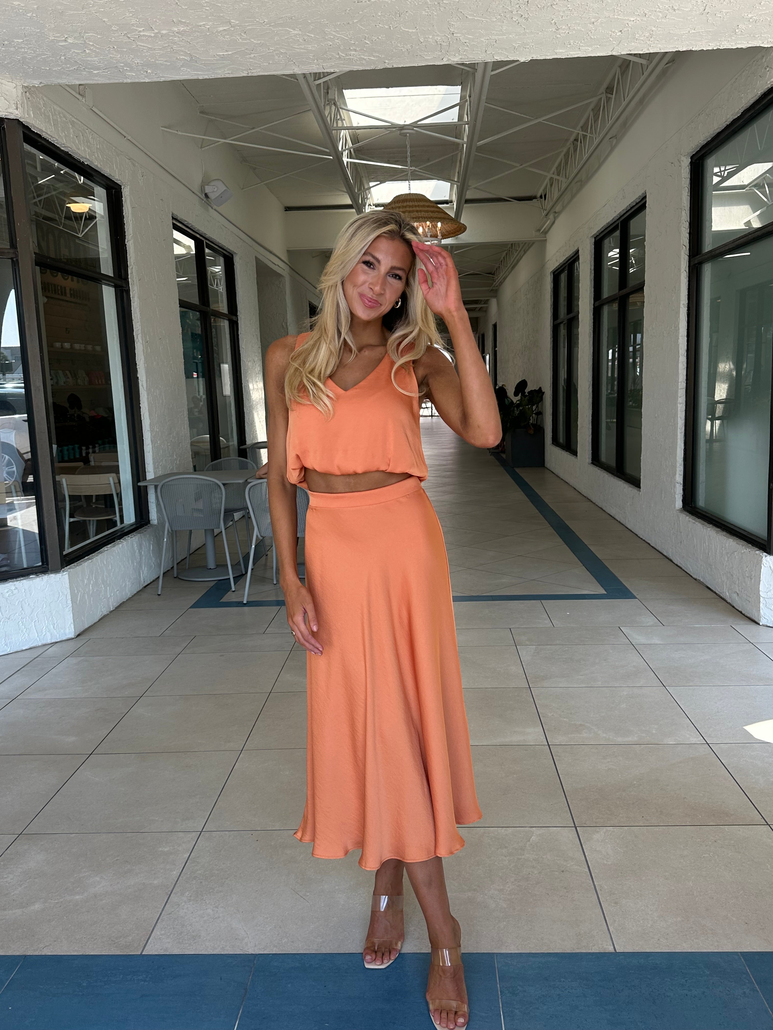 Joane Midi Skirt (Pumpkin)