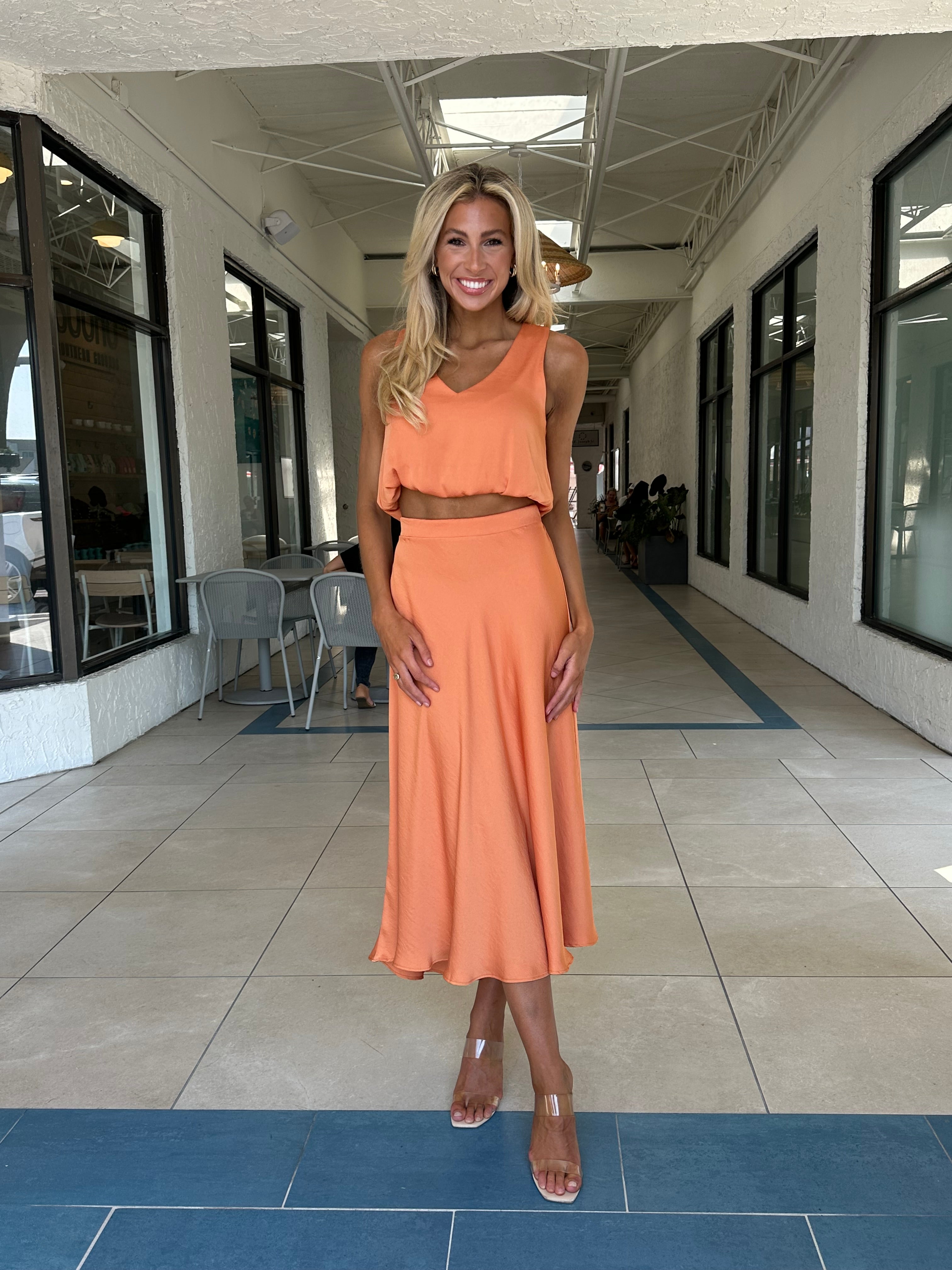 Joane Midi Skirt (Pumpkin)