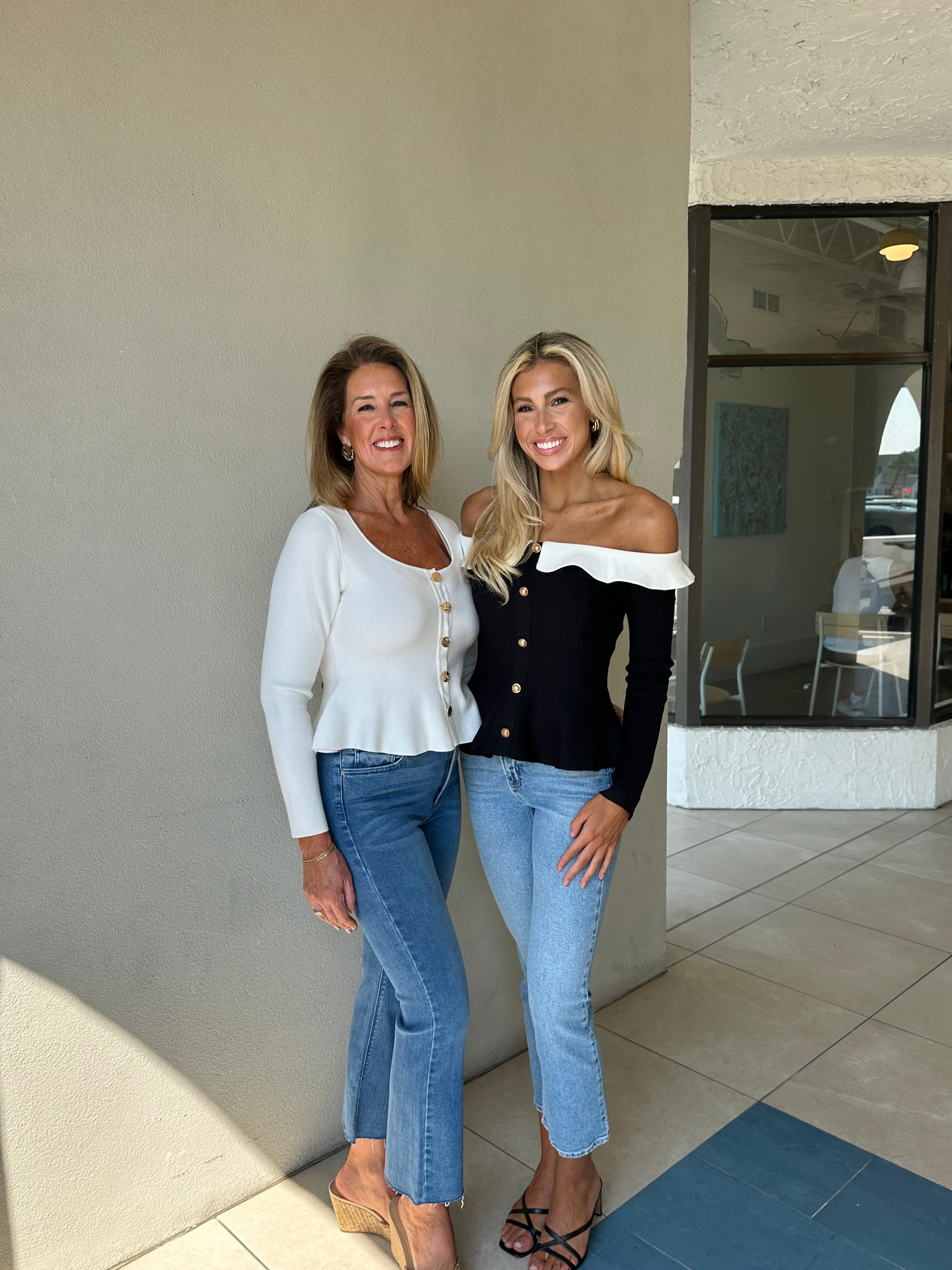 Brigitte Button Flare Sweater