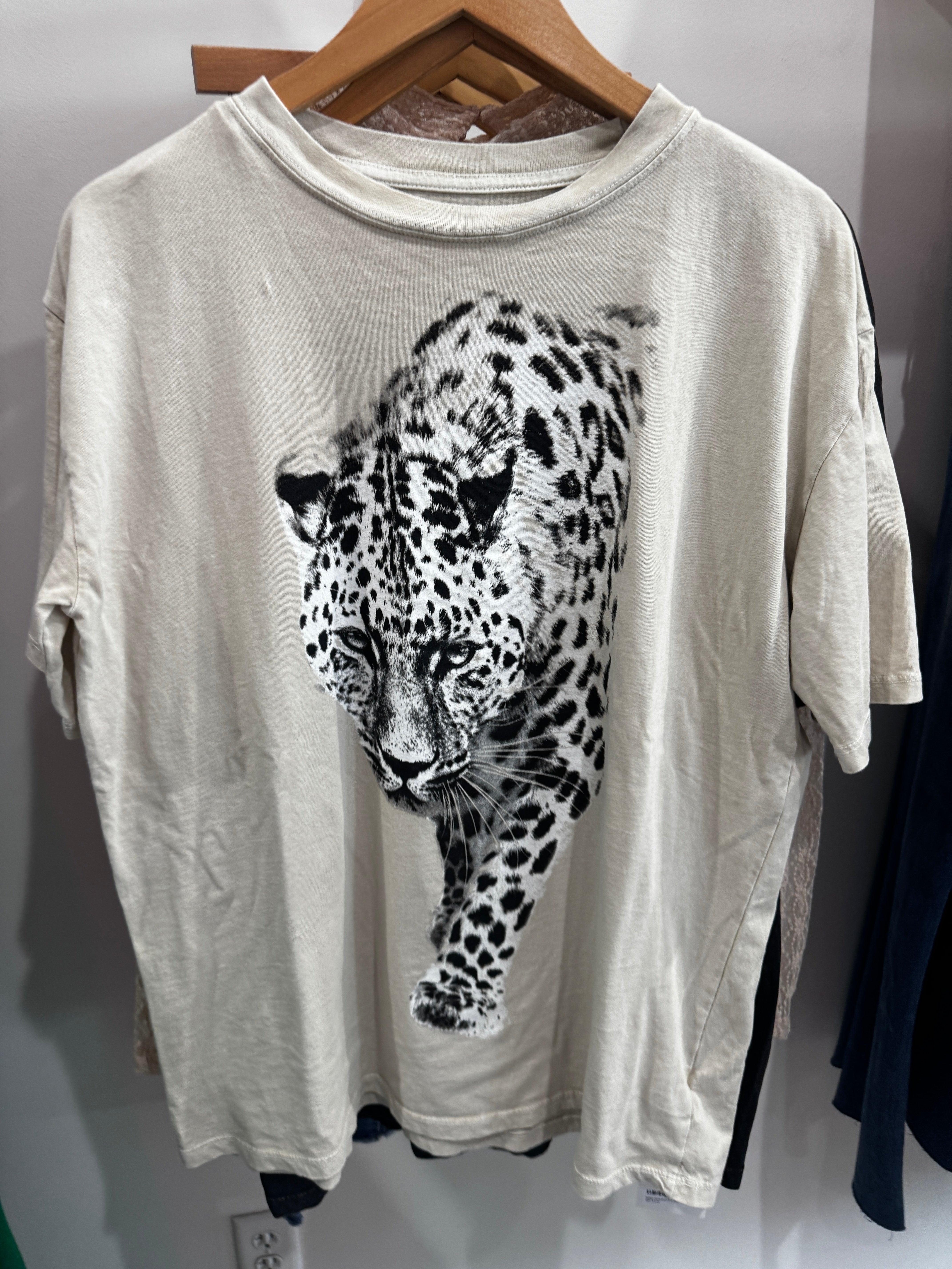 Leopard Oversized Tee (Cream)
