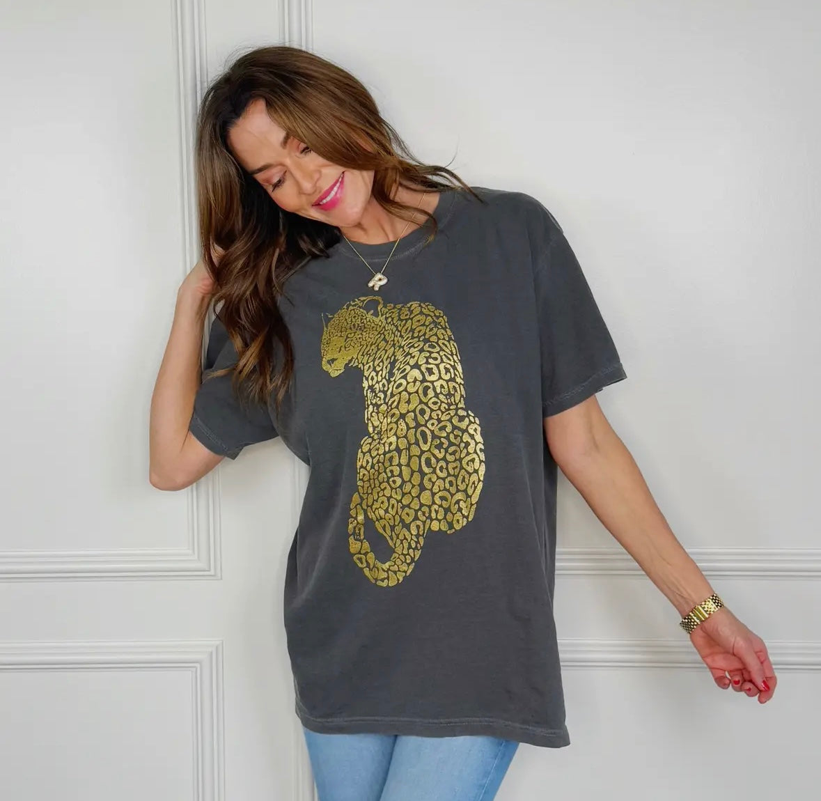 Shimmer Leopard Tee