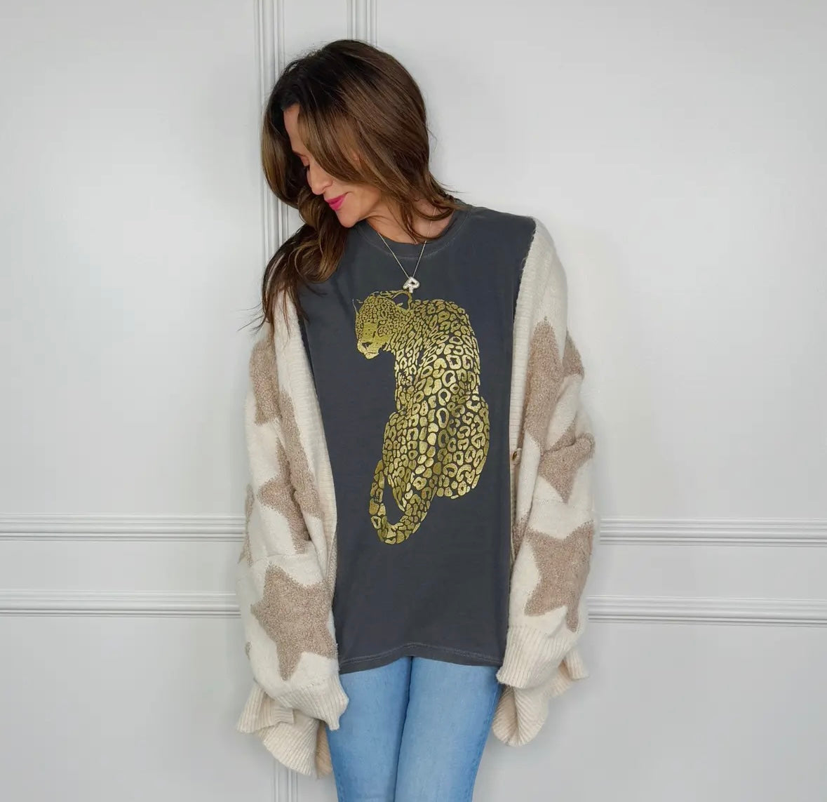 Shimmer Leopard Tee