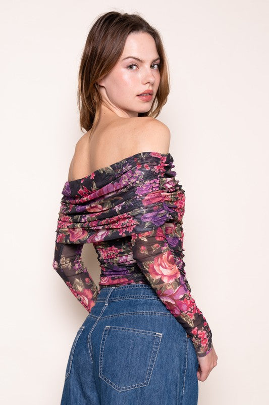 Brynne Mesh Off the Shoulder Top