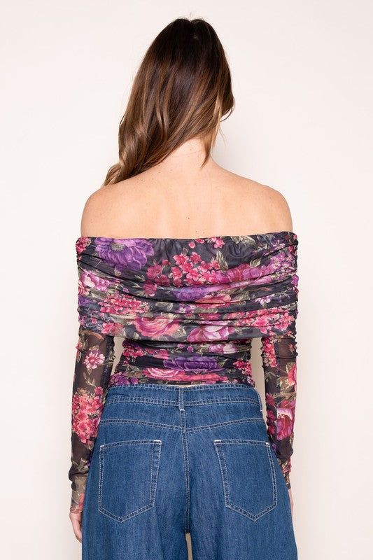 Brynne Mesh Off the Shoulder Top