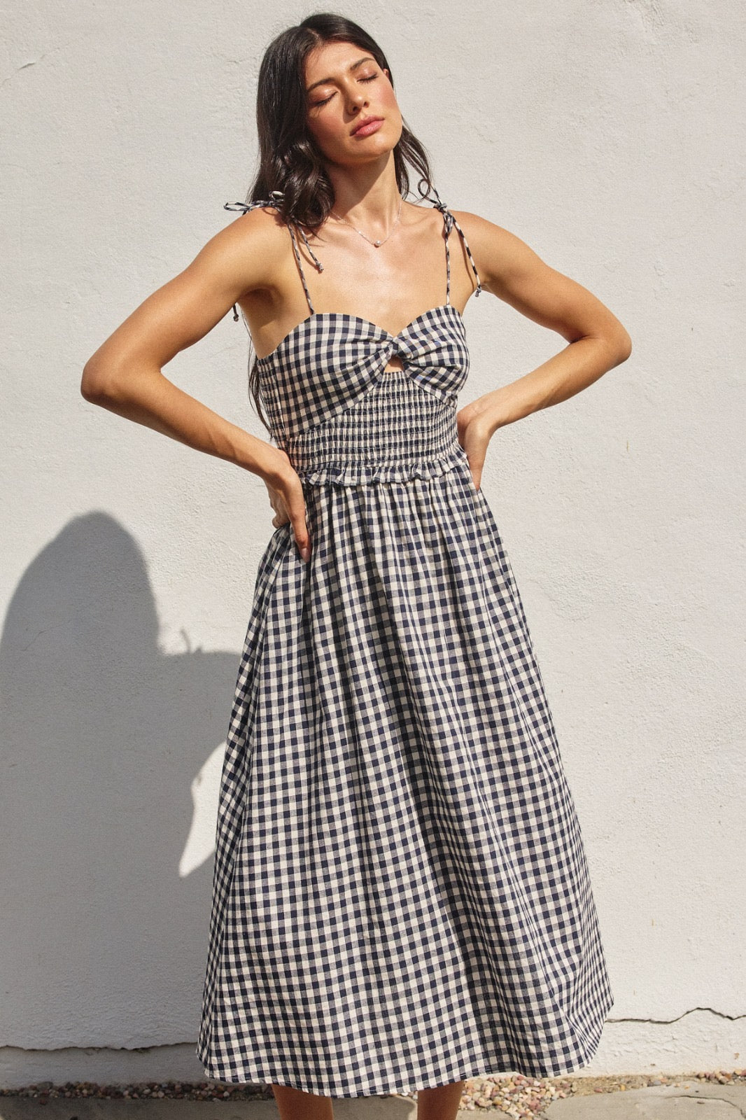 Kamila Gingham Midi Dress