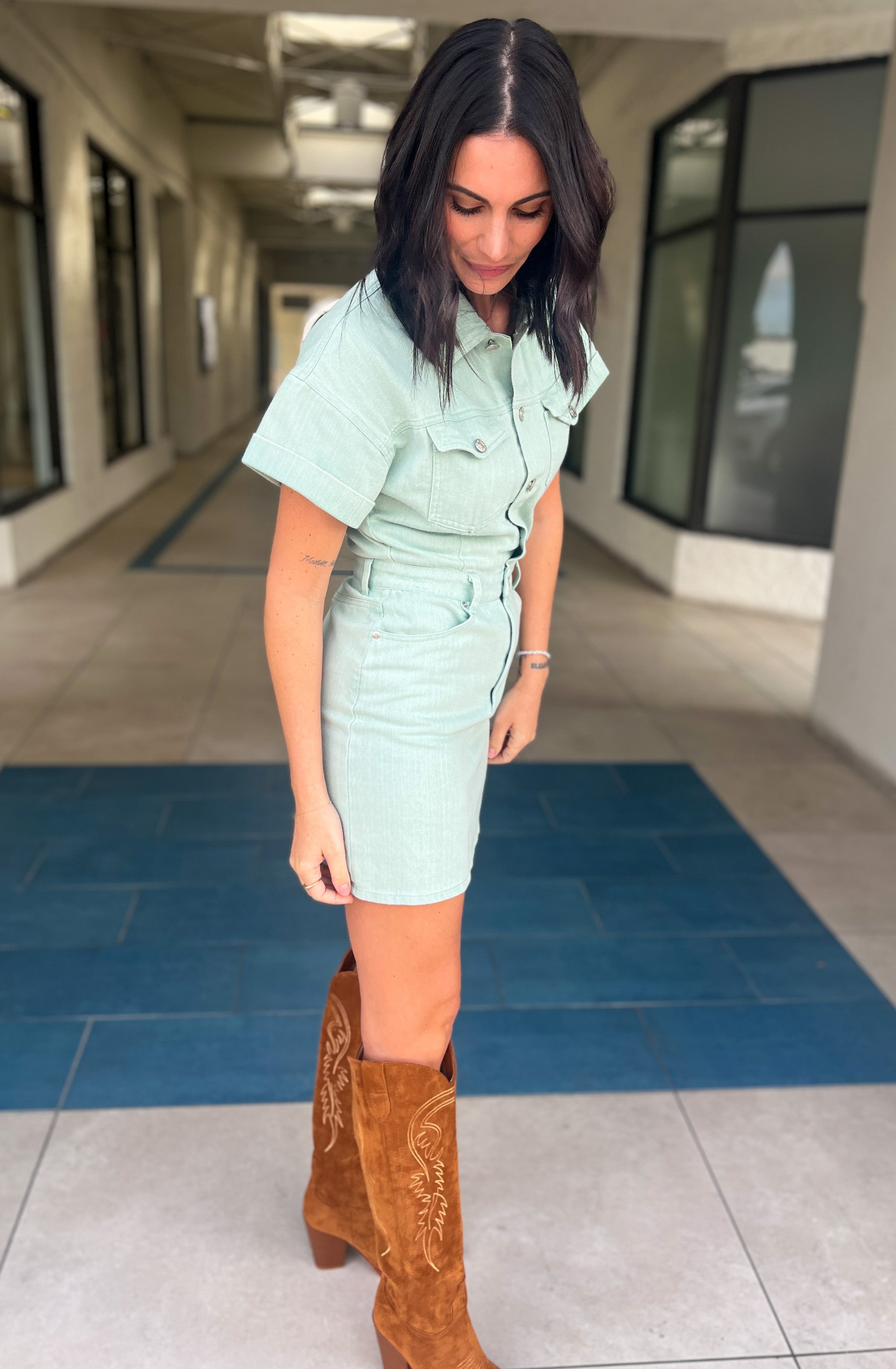 Chelsea Utility Dress (Seafoam)