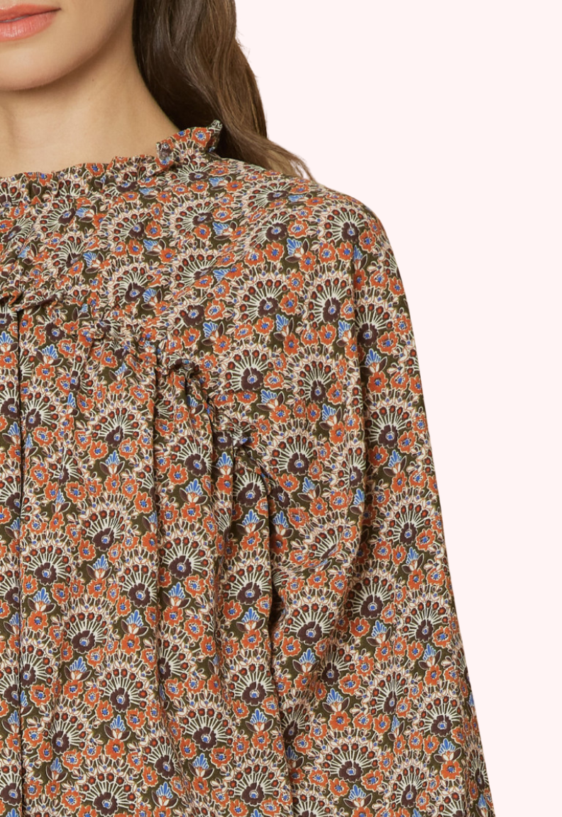 Helena Mock Neck Top (Rust)