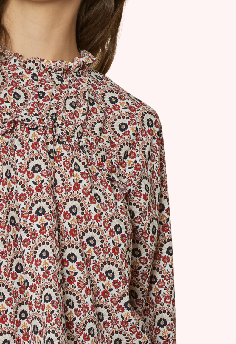 Helena Mock Neck Top (Ruby)