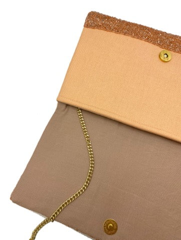 Champagne Mrs Beaded Clutch