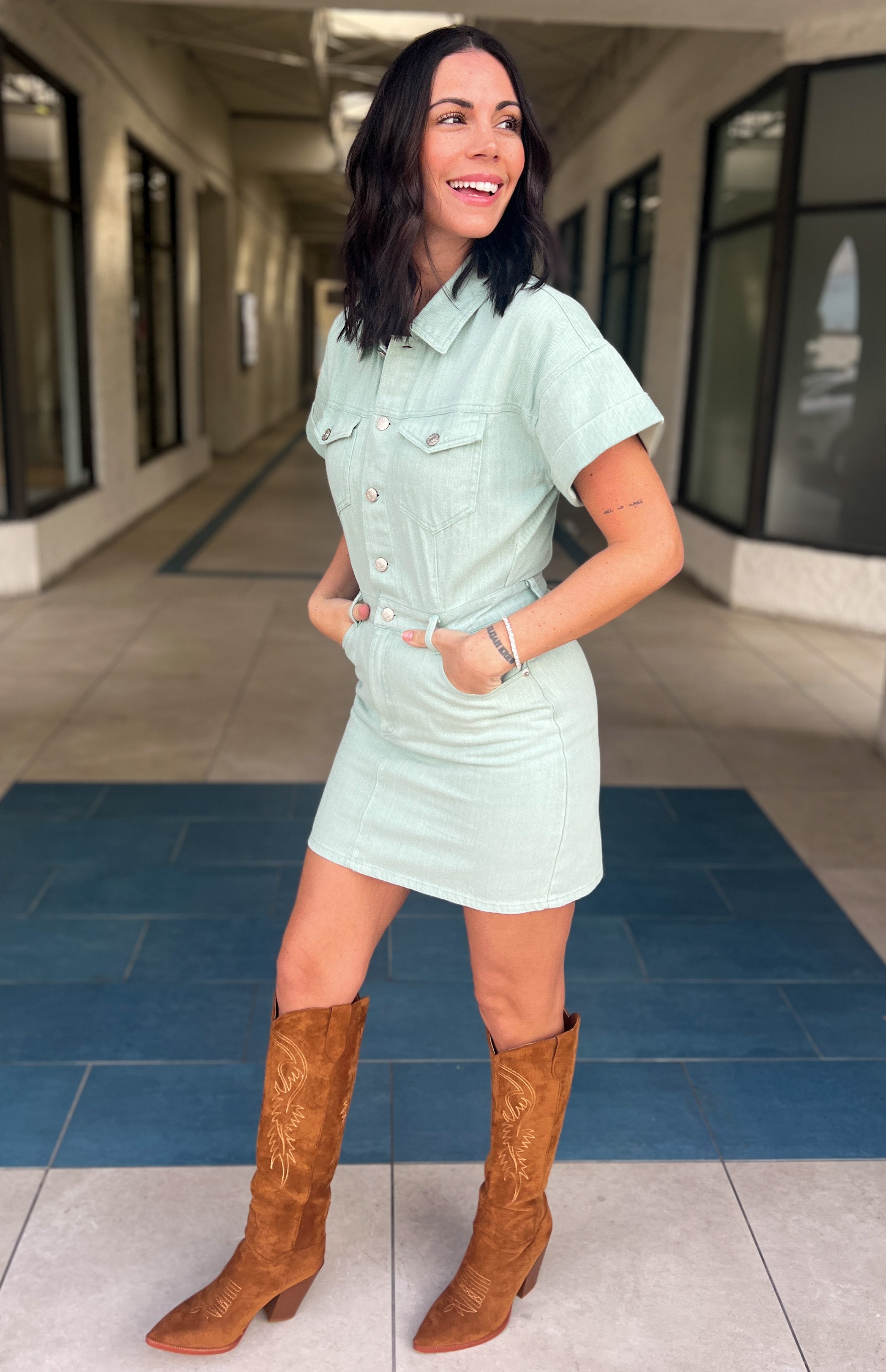 Chelsea Utility Dress (Seafoam)