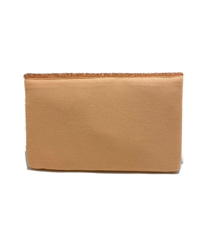 Champagne Mrs Beaded Clutch