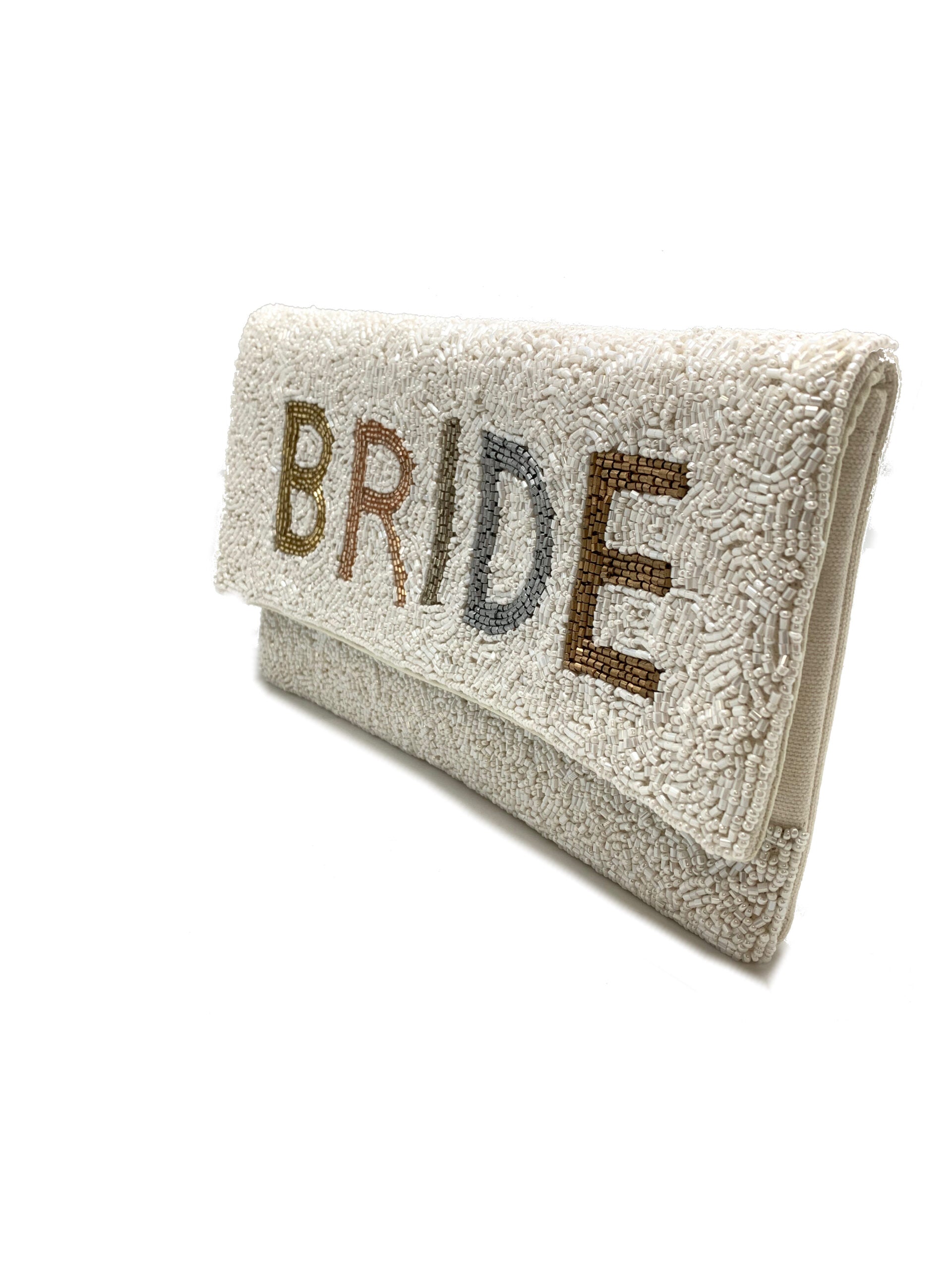 Tonal Beaded Bride Clutch