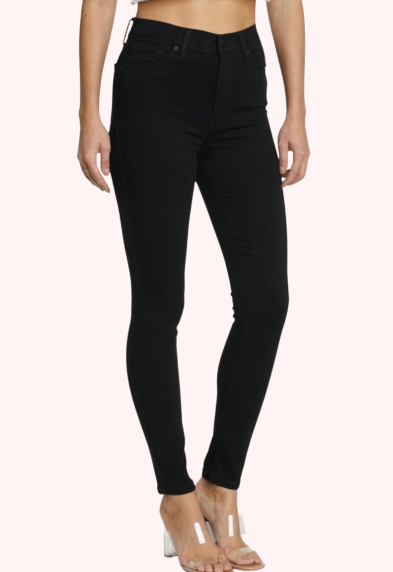 Bella Super High Rise Skinny Ankle Jeans - Black
