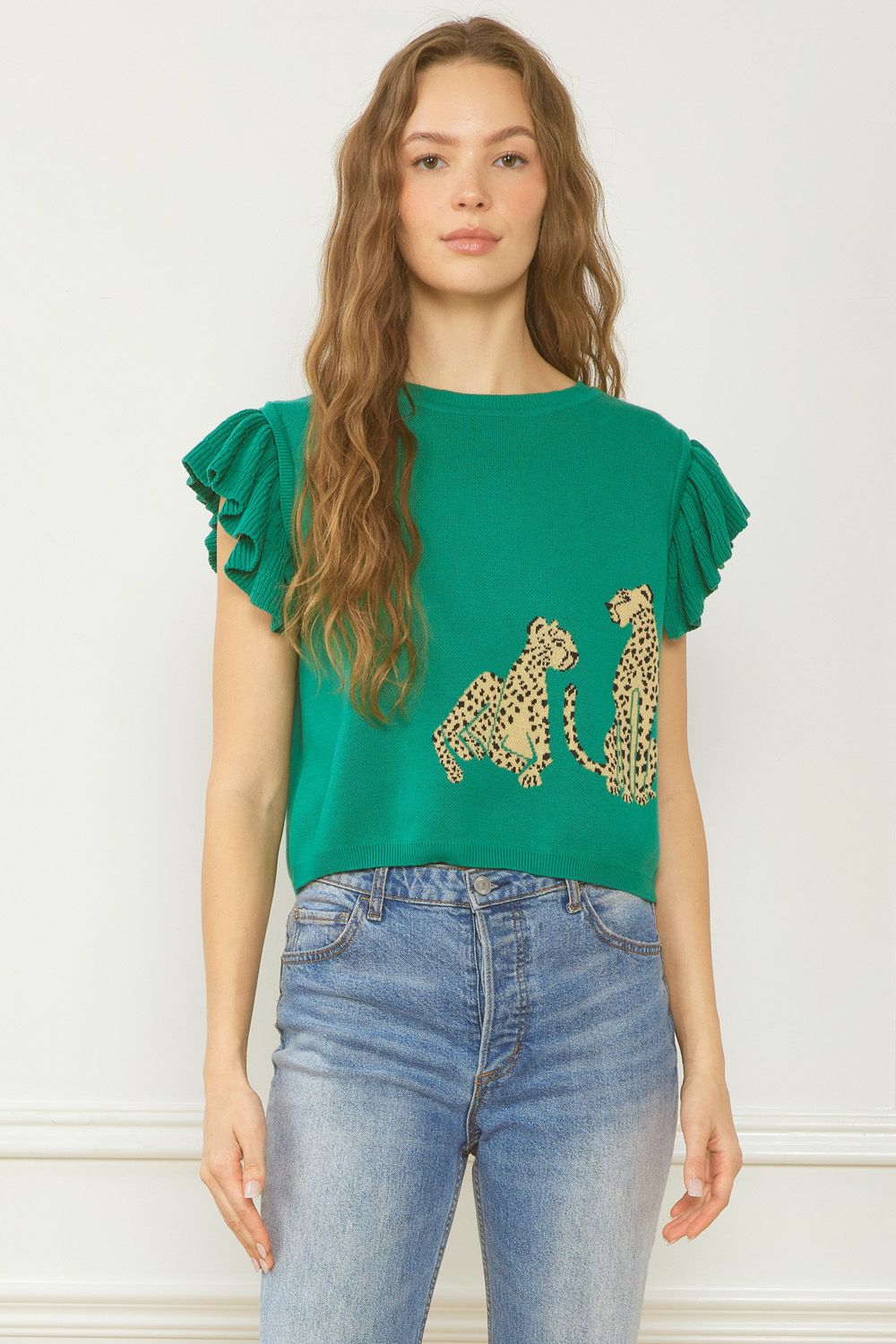 Jenna Ruffle Sleeve Top